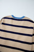Colorblock Drop Shoulder V-Neck Button Front Cardigan Sweater